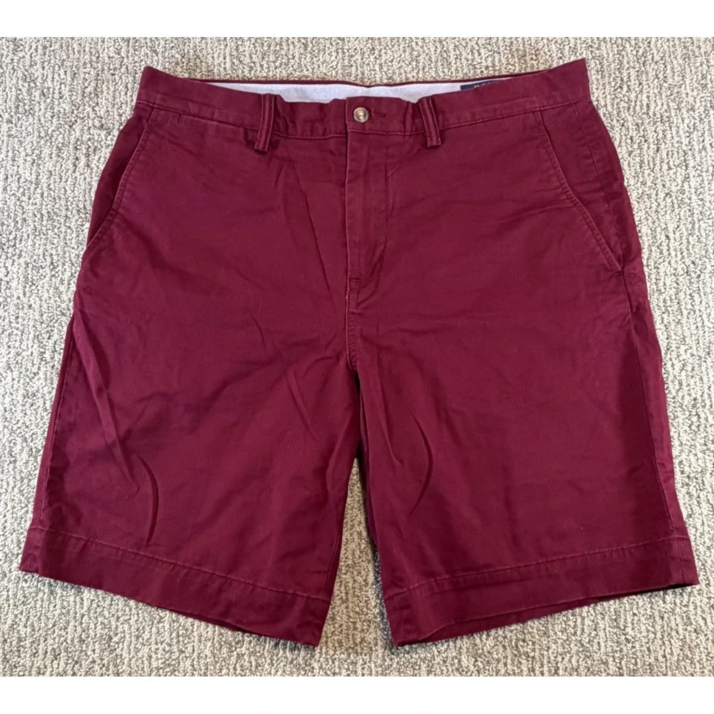 Polo‎ Ralph Lauren Shorts Mens 33 Burgundy Classic Fit 9